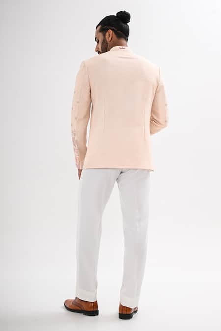 Kalpana Naik Gulabi Phulkari Hand Embroidered Bandhgala Set 