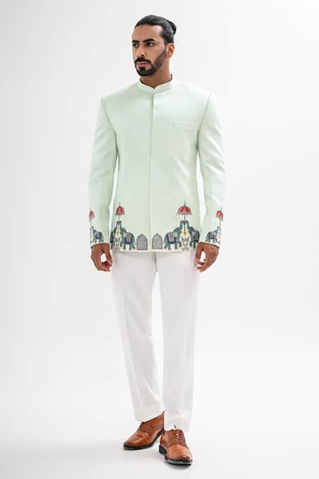 Kalpana Naik Gajraj Hand Embroidered Bandhgala Set 