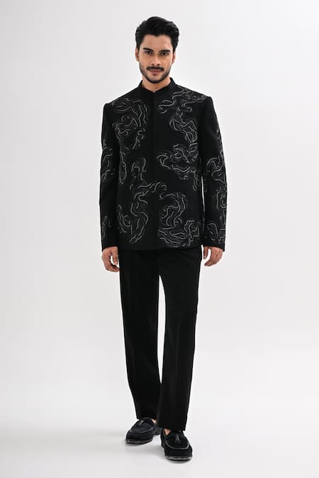 Kalpana Naik Noctura Hand Embroidered Bandhgala Set 