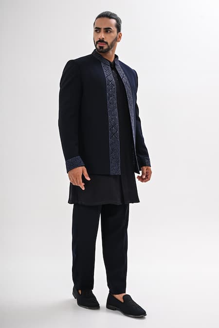 Kalpana Naik Hand Embroidered Open Bandhgala & Kurta Set 