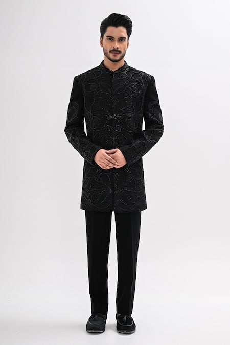 Kalpana Naik Cosmic Waves Hand Embroidered Achkan Set 