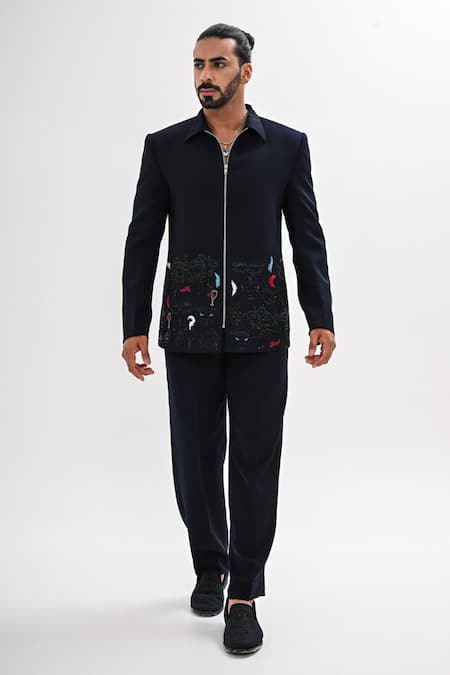Kalpana Naik Carnival Masque Embroidered Jacket & Trouser Set 