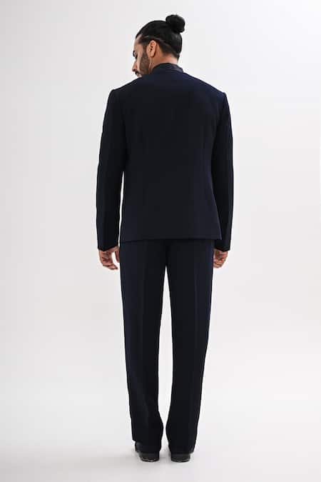 Kalpana Naik Onyx Draped Hand Embroidered Tuxedo Set 