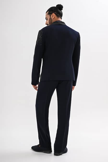 Kalpana Naik Navy Electria Hand Embroidered Tuxedo Set 