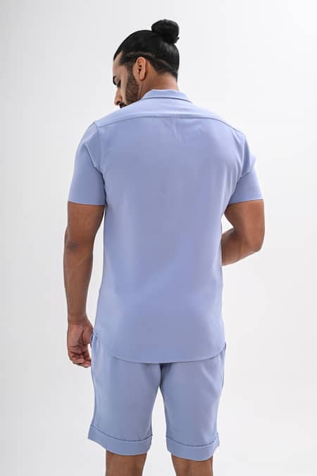 Kalpana Naik Baby Blue Shirt & Shorts Co-ord Set 