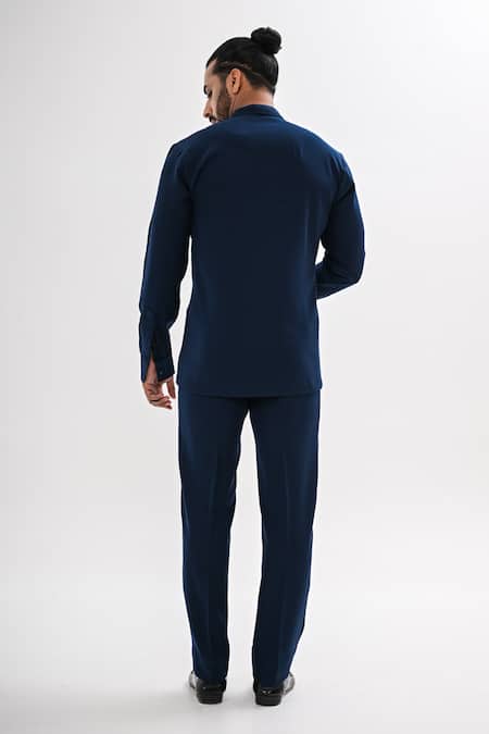 Kalpana Naik Teal Flap Jacket & Trouser Co-ord Set 