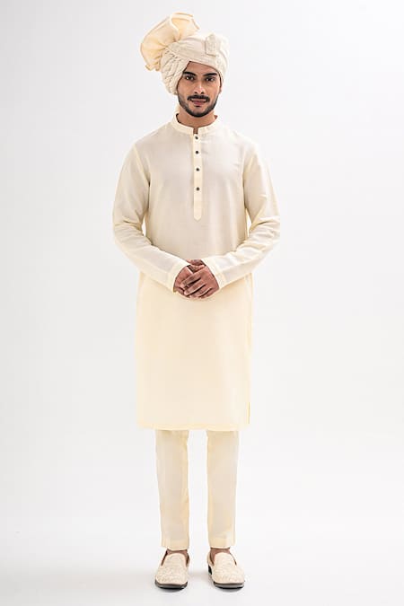 Kalpana Naik_Ivory Bemberg, Silk Embroidery Sherwani Set _Online_at_Aza_Fashions