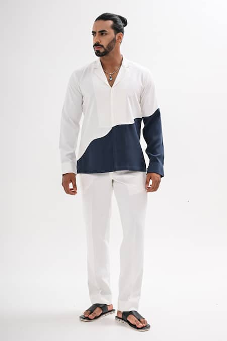 Kalpana Naik Dual Colored Shirt & Pant Co-ord Set 