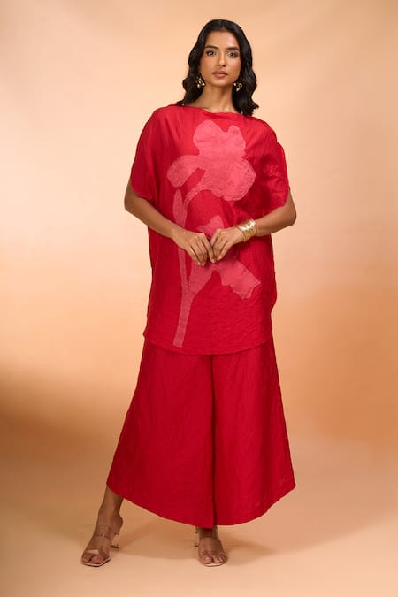 Divyam Mehta Floral Patchwork Embroidered Tunic With Pant 