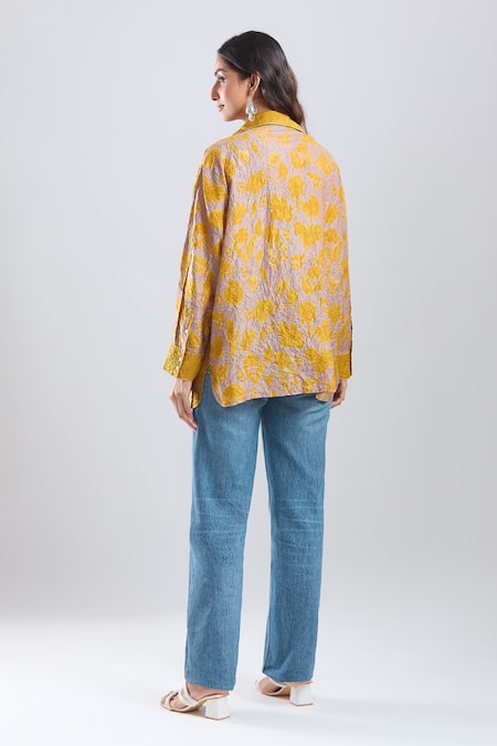 Divyam Mehta Bloom Placement Print Shirt 