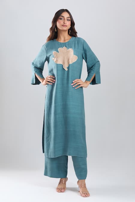 Divyam Mehta Thread Patchwork Embroidered Kurta & Pant Set 