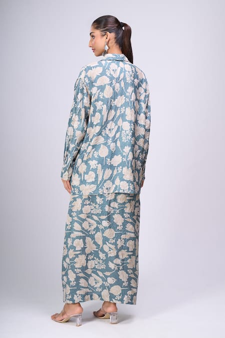 Divyam Mehta Floral Print Kurta With Skirt 
