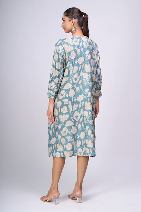 Divyam Mehta Flower Print Dress 