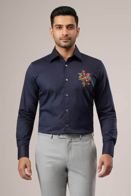 Rohit Bal Thread Placement Embroidered Shirt 