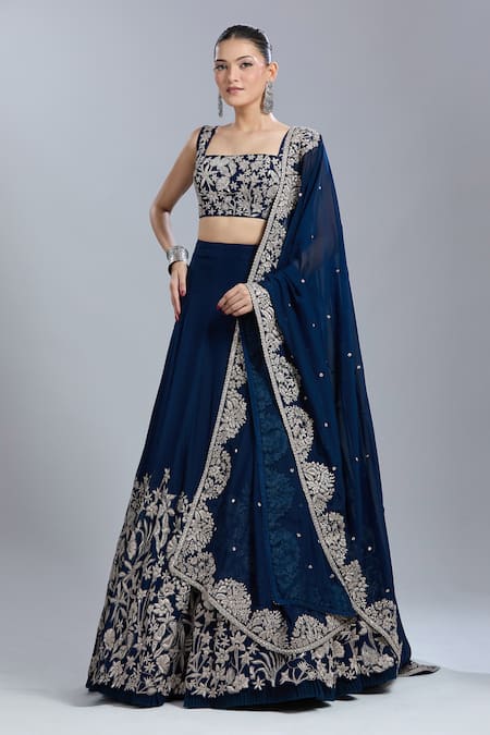 Mishru Floral Embroidered Lehenga Set 
