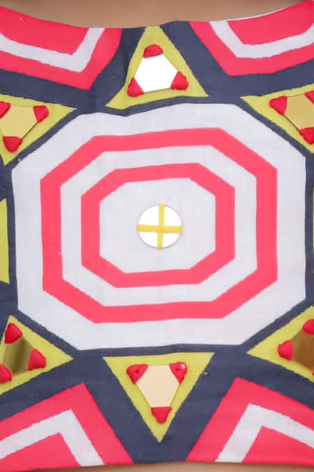 Shop_Lil Drama_Multi Color Cotton Mirrors, Tassels, Lace Shor Gul Printed Lehenga With Blouse _Online_at_Aza_Fashions