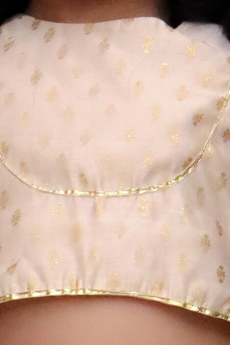 Buy Lil Drama Off White Chanderi Foil Printing, Ruffles, Piping Mishti Lehenga Set Online at Aza Fashions Buy_Lil Drama_Off White Chanderi Foil Printing, Ruffles, Piping Mishti Lehenga Set _Online_at_Aza_Fashions