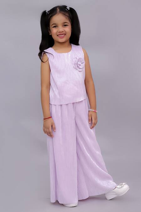 Lil Drama Pink Polyester Fabric Flowers Glam Up 3d Floral Top And Pant Set Online at Aza Fashions Lil Drama_Pink Polyester Fabric Flowers Glam Up 3d Floral Top And Pant Set _Online_at_Aza_Fashions