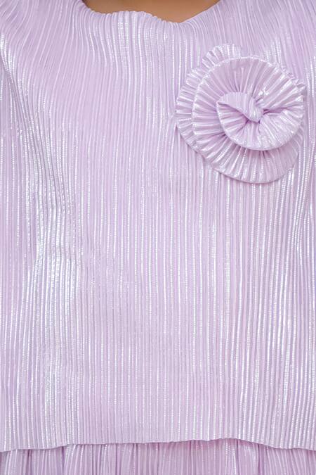 Lil Drama Pink Polyester Fabric Flowers Glam Up 3d Floral Top And Pant Set at Aza Fashions Lil Drama_Pink Polyester Fabric Flowers Glam Up 3d Floral Top And Pant Set _at_Aza_Fashions