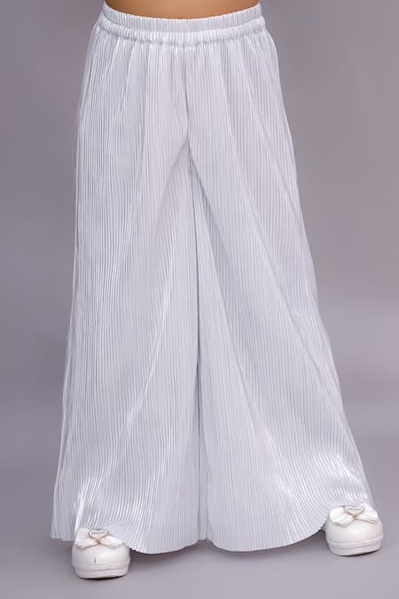 Shop Lil Drama White Polyester Fabric Flowers Glam Up 3d Floral Top And Pant Set Online at Aza Fashions Shop_Lil Drama_White Polyester Fabric Flowers Glam Up 3d Floral Top And Pant Set _Online_at_Aza_Fashions