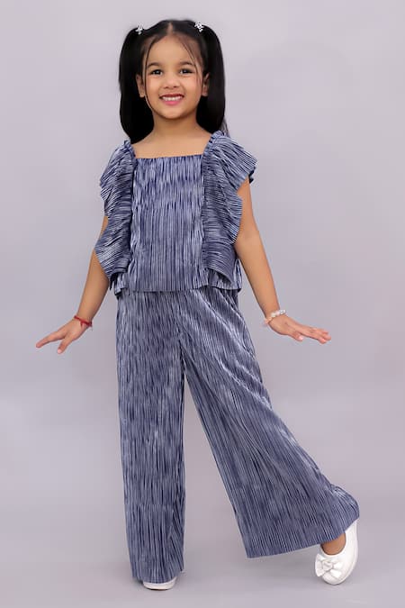 Lil Drama Glam Up Pleated Top & Pant Set 