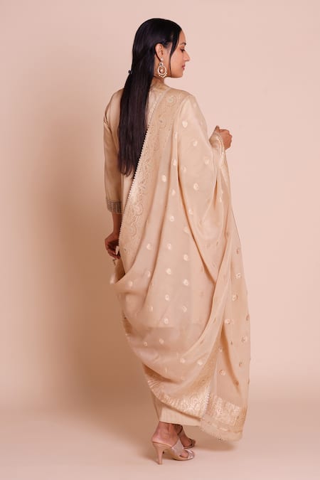 Brij Kanika Beige Embroidered Kurta Set 