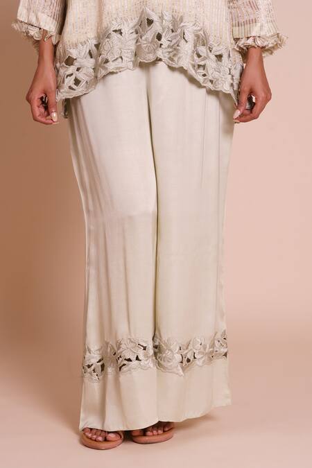 Shop Brij Green Chanderi, Tissue, Silk Embroidery, Cut Work Keya Striped Short Kurta Set Online at Aza Fashions Shop_Brij_Green Chanderi, Tissue, Silk Embroidery, Cut Work Keya Striped Short Kurta Set _Online_at_Aza_Fashions