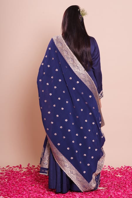 Brij Araadhya Indigo Blue Anarkali Set 
