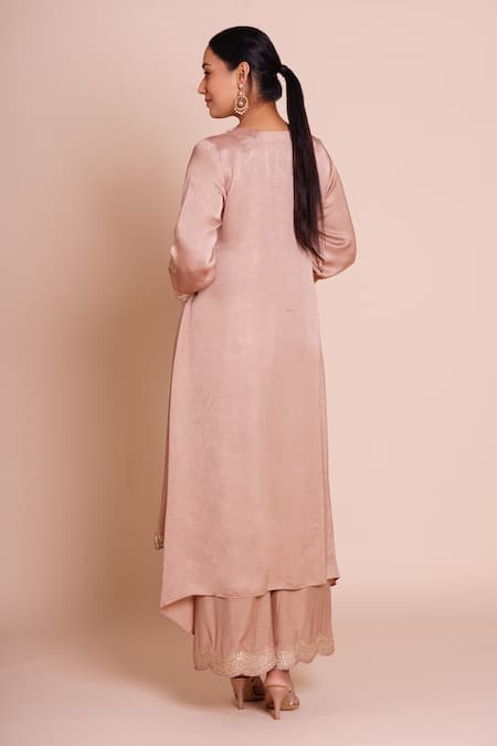Brij Amaaya Beige Embroidered Kurta Set 