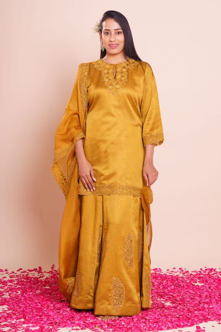 Brij Ishika Embroidered Kurta Sharara Set 