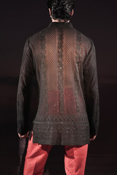 Jubinav Chadha Chikankari Georgette Short Kurta 