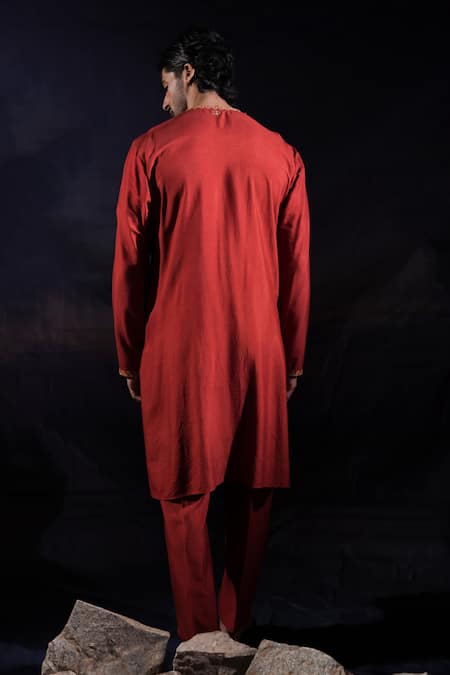 Jubinav Chadha Zari Embroidered Turtle & Lotus Kurta Set 