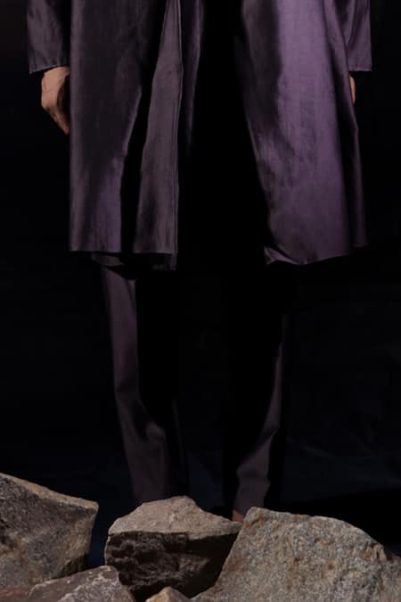 Jubinav Chadha_Blue Chanderi Silk Embroidery Kurta Set _Online_at_Aza_Fashions