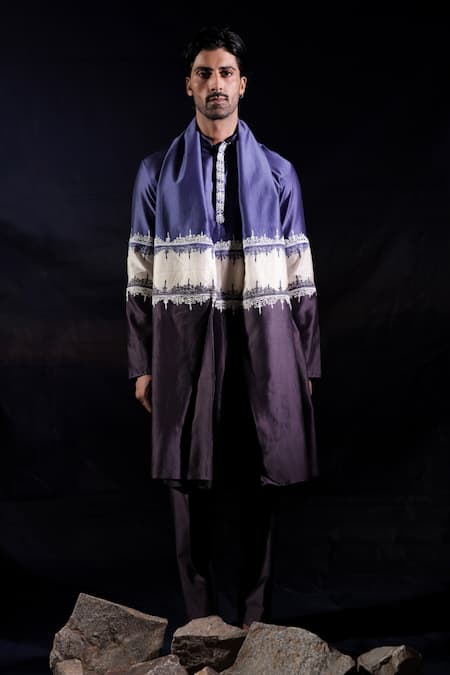 Jubinav Chadha Embroidered Silk Chanderi Kurta Set 