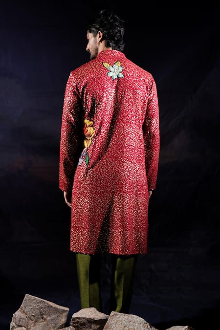 Jubinav Chadha Floral Patchwork & Sequined Kurta Set 