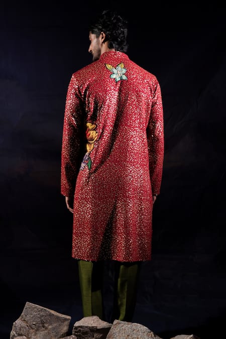 Jubinav Chadha Patchwork & Sequined Kurta & Pant Set 