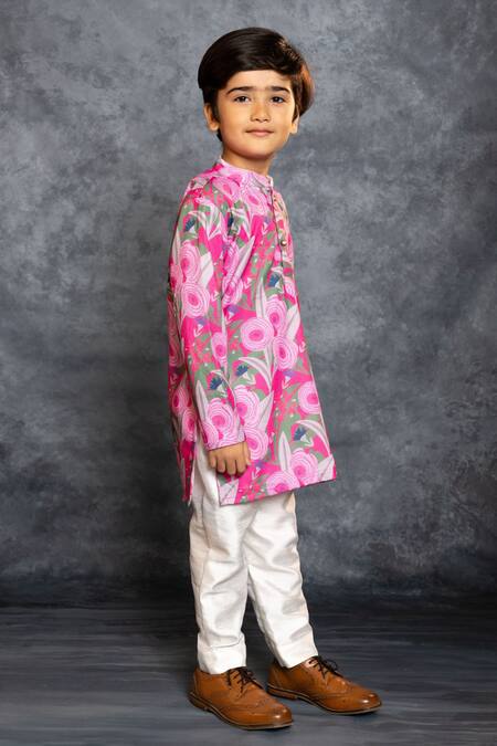 Buy_JILMIL DREAMWEAR_Pink Cotton Digital Printed Kurta Set _Online_at_Aza_Fashions