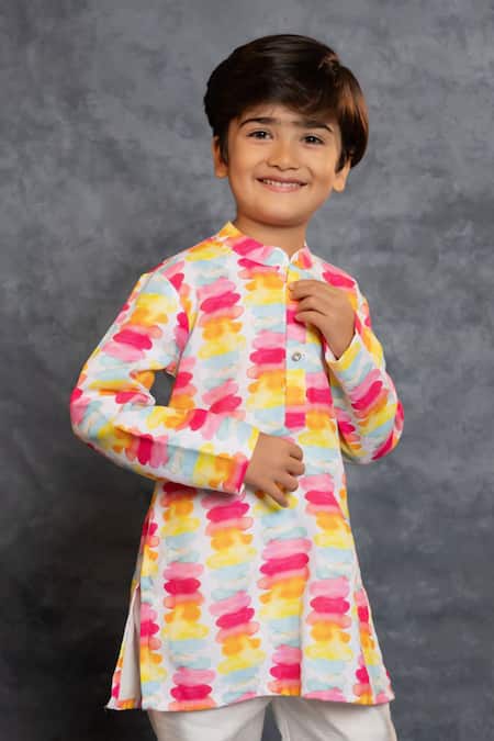 Buy_JILMIL DREAMWEAR_Multi Color Cotton, Linen Digital Printed Kurta And Pant Set _Online_at_Aza_Fashions