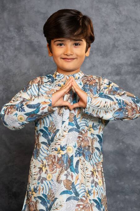 Buy_JILMIL DREAMWEAR_Multi Color Cotton, Linen Digital Print Kurta And Pant Set 