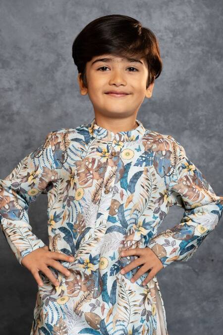 Shop_JILMIL DREAMWEAR_Multi Color Cotton, Linen Digital Print Kurta And Pant Set 