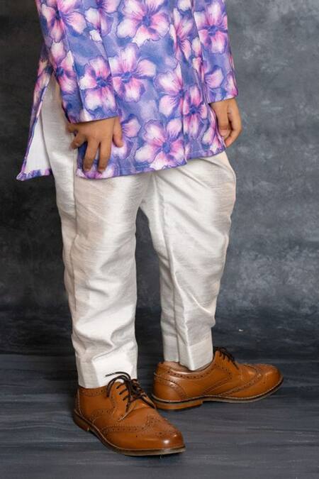 JILMIL DREAMWEAR_Purple Cotton, Linen Digital Printed Kurta With Pant _at_Aza_Fashions