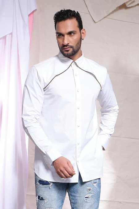 Echke White Zara Zip Loki Shirt 