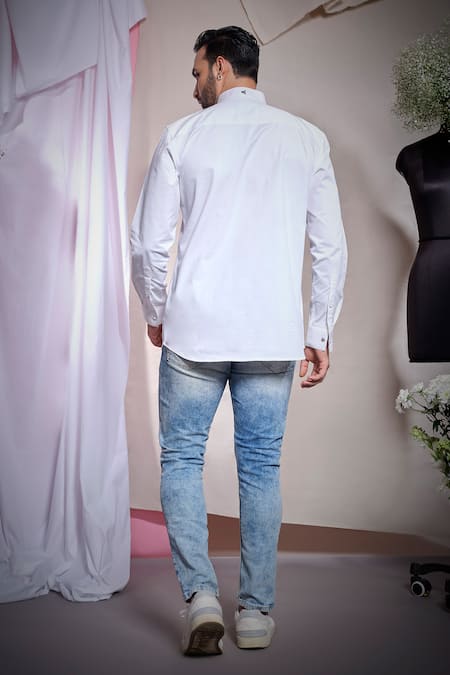 Echke White Zara Zip Loki Shirt 