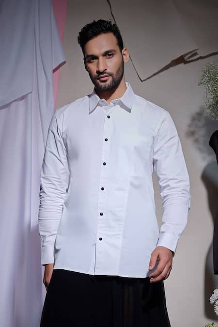 Echke White Zara Cotton Shirt 