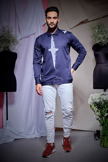 Echke Blue Cotton Shirt 