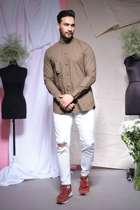 Echke_Brown Cotton Zara Shirt _Online_at_Aza_Fashions