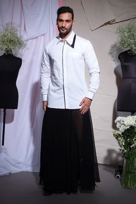 Shop_Echke_White Cotton Shirt _Online_at_Aza_Fashions