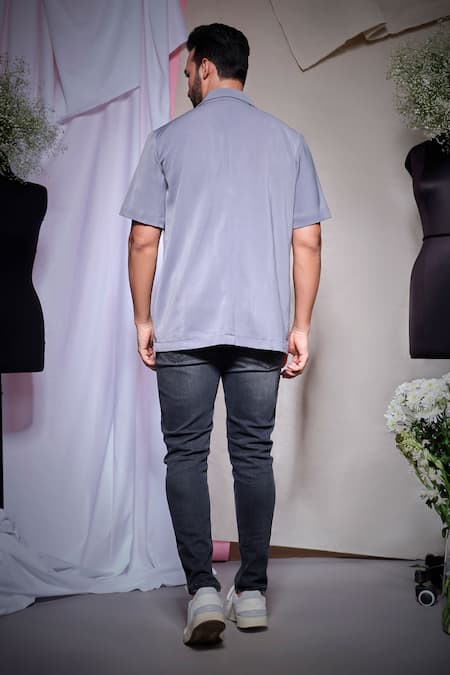 Echke Grey Scuba Half Sleeve Shirt 