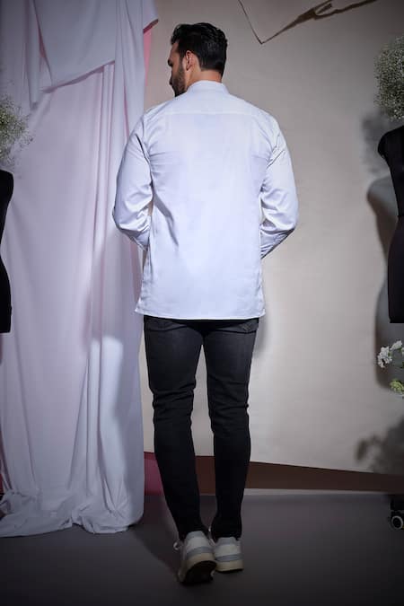 Echke Front Pleated Patch Pocket Shirt 