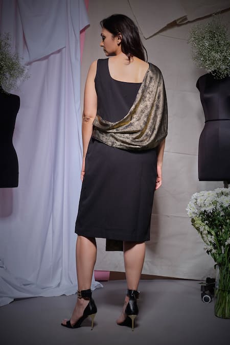 Echke Metallic Draped Dress 